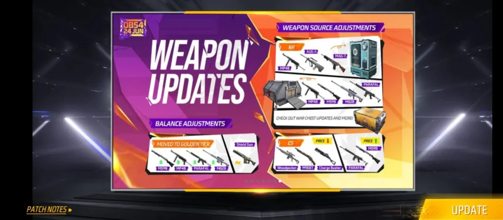Weapon updates astute beta server